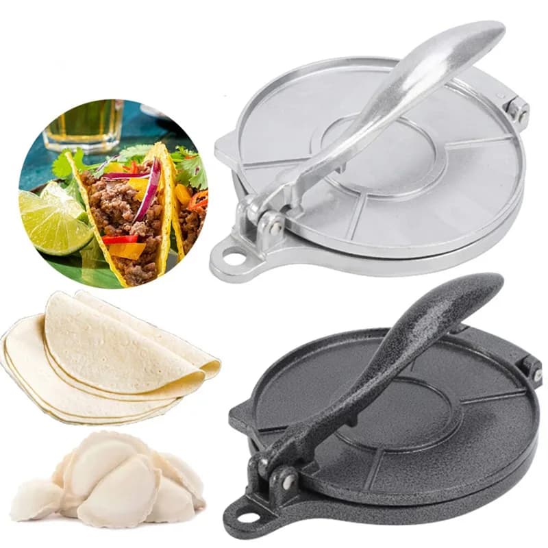 Pressa per Tortillas in Lega di Alluminio, Strumento Manuale per Preparare Pizza e Tortillas, Utensile da Cucina per Pancake Fatti in Casa
