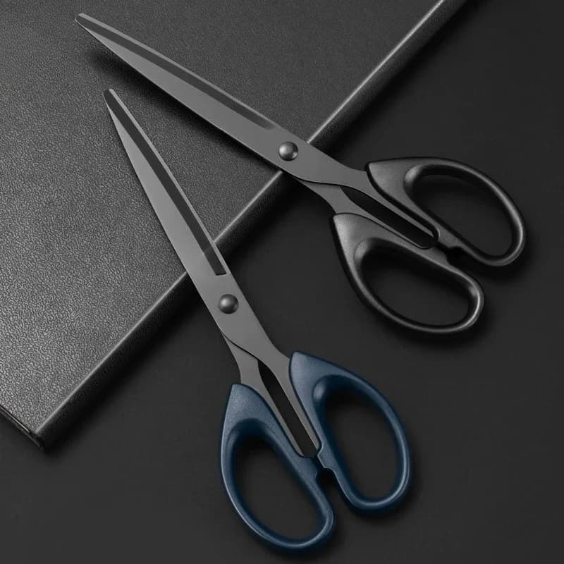 Deli scissors with Black Blade, 180mm 7 Inches, Stainless Steel Anti-rust, Rented for Office, Home, School, Crafts