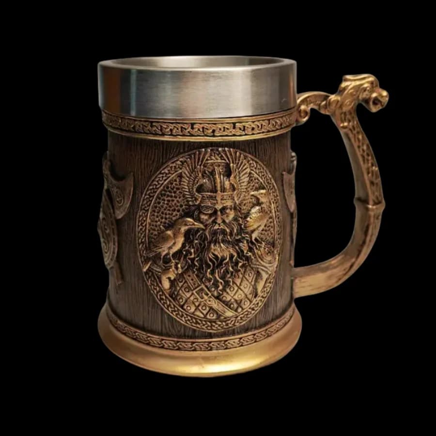 Mitologia medievale norrena Folklore Vichingo Marte tazza di birra Bicchiere da vino vintage americano in rilievo Aquila Pirata Teschio tazza Acciaio inossidabile