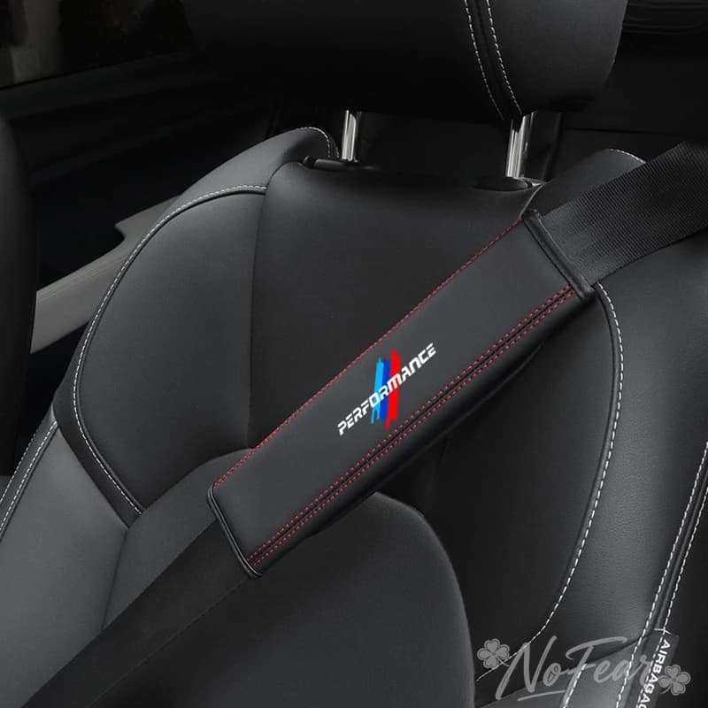 2 Pieces Leather Safety Cover for BMW Performance X3 X4 X5 E46 E90 F20 E60 M1 M2 M5 M6 E87, Interior Car Accessories