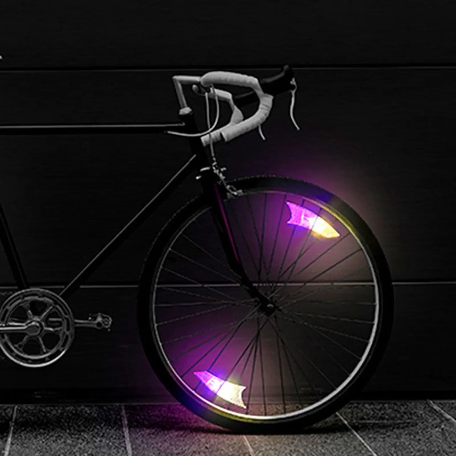Luce Riflettente per Cerchione Bicicletta, Lampada LED Durevole per Raggi Ruota, Accessorio di Sicurezza per Bici da Strada e Mountain Bike Notturna