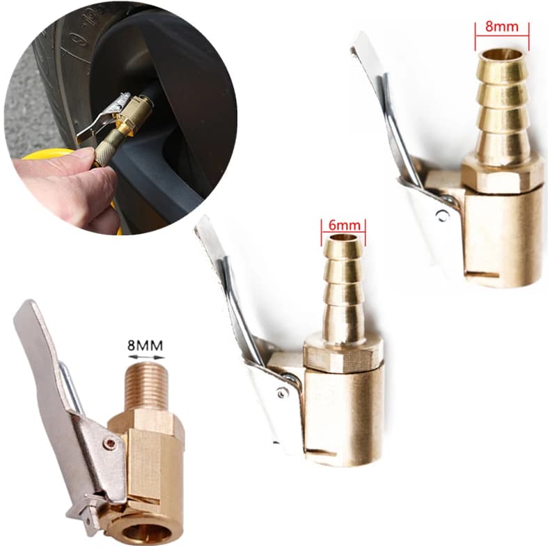 Nuovo Avanzato Auto Pneumatico Aria Mandrino Pompa di Gonfiaggio Valvola Connettore Clip-on Adattatore Auto In Ottone 8mm Valvola Ruota Pneumatico Per Pompa Gonfiabile