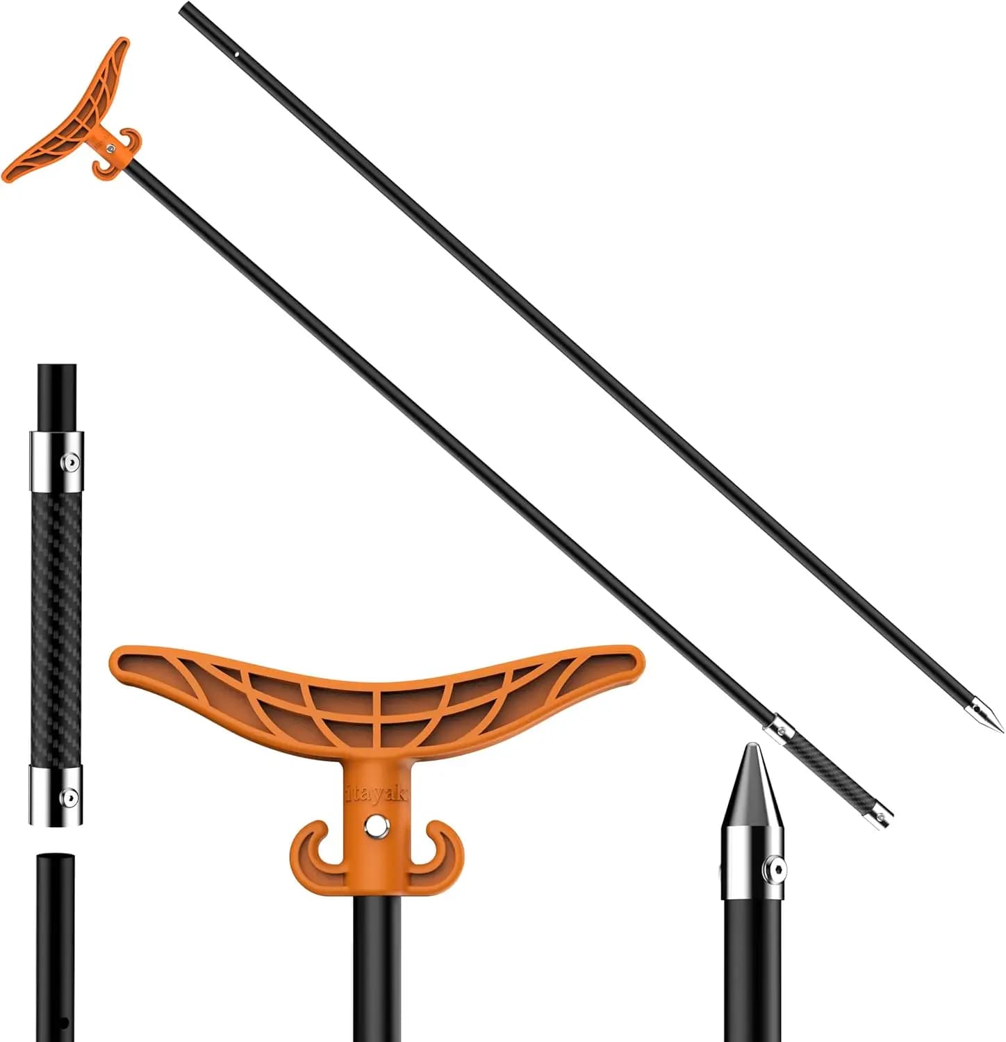 Ancora per Acque Basse da 8.63' / 12.3' con Impugnatura a T, in Nylon Rinforzato con Fibra di Vetro, Ancora per Fango per Barche da Pesca e Kayak, Guanti Inclusi