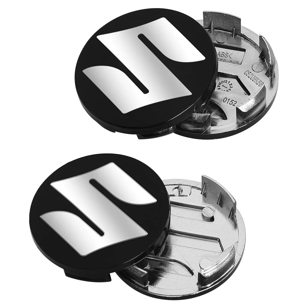 Set di 4 Coprimozzi da 54/58mm, Accessori Auto, Copri Centro Ruota con Emblema per Suzuki Swift Sport, Vitara, Jimny, Alto, Splash, Wagon