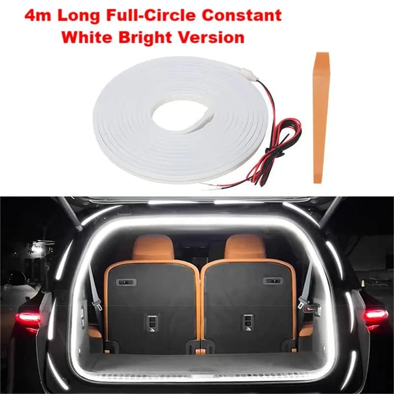 Flexible Silicone Waterproof Car Trunk LED Strip Light Auto On Off Bright Illumination 12 Volt 2M 4M for Vehicle Use