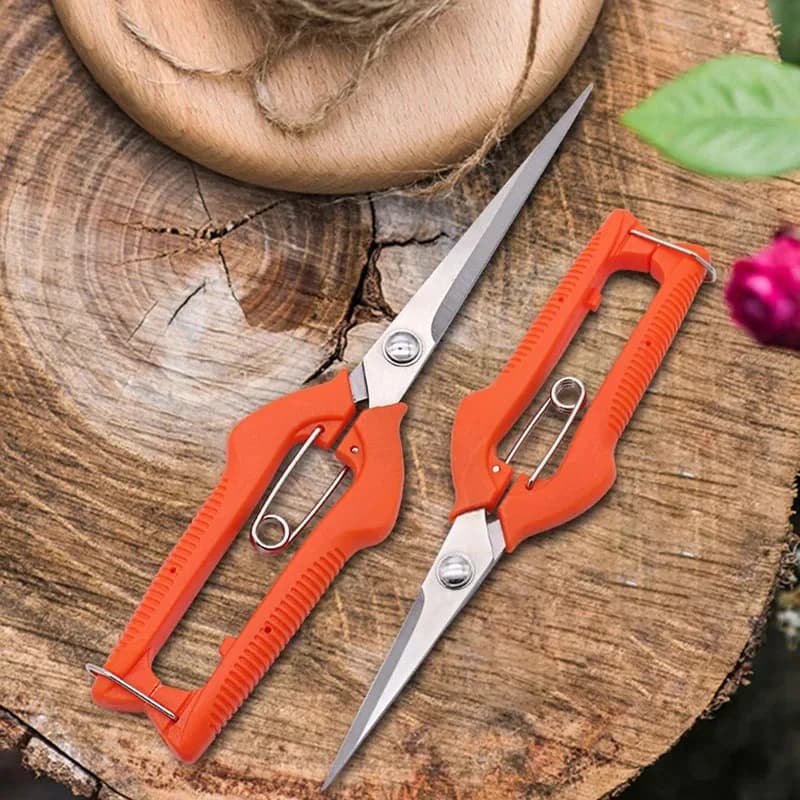 Multi-Purpose Pruning Scissors – Stainless Steel Fruit Picking & Trimming Tool with Lock for Grapes, Bonsai and Plants