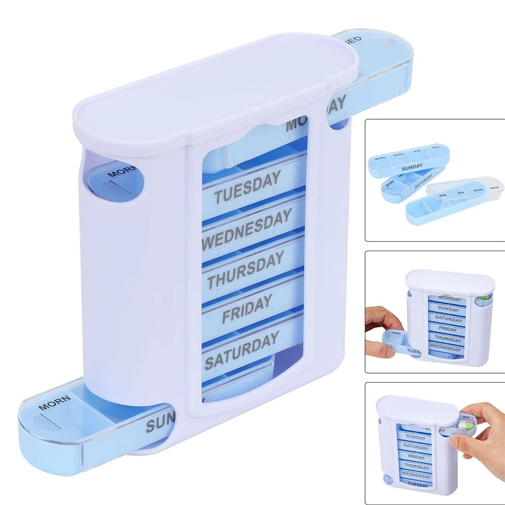 7 giorni settimana portapillole organizzatore porta tablet tablet medicinali porta farmaci scatola di immagazzinaggio portapillole organizzatore contenitore kit farmaci
