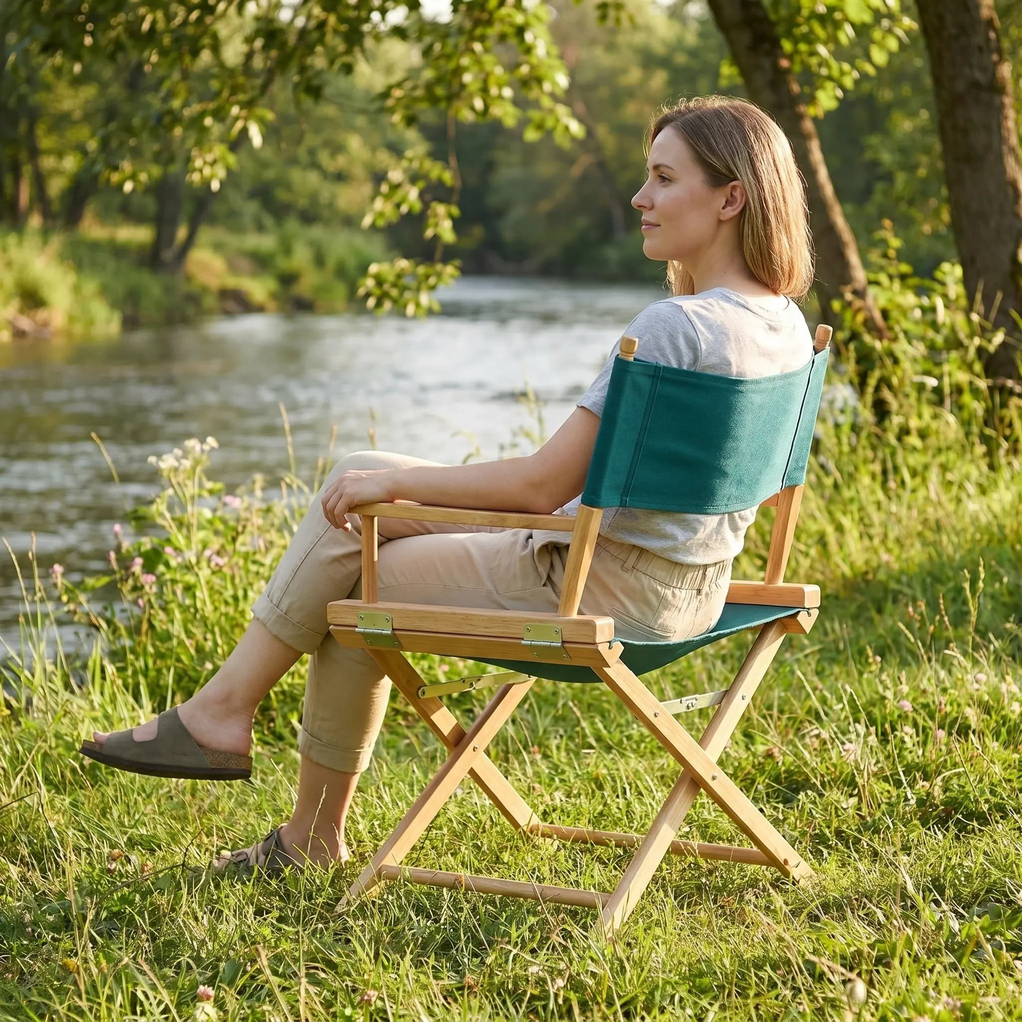 1Set Directors Chair Canvas Replacement Cover Foldable Thickened Breathable Seat Back for Outdoor Camping Picnic Beach Use
