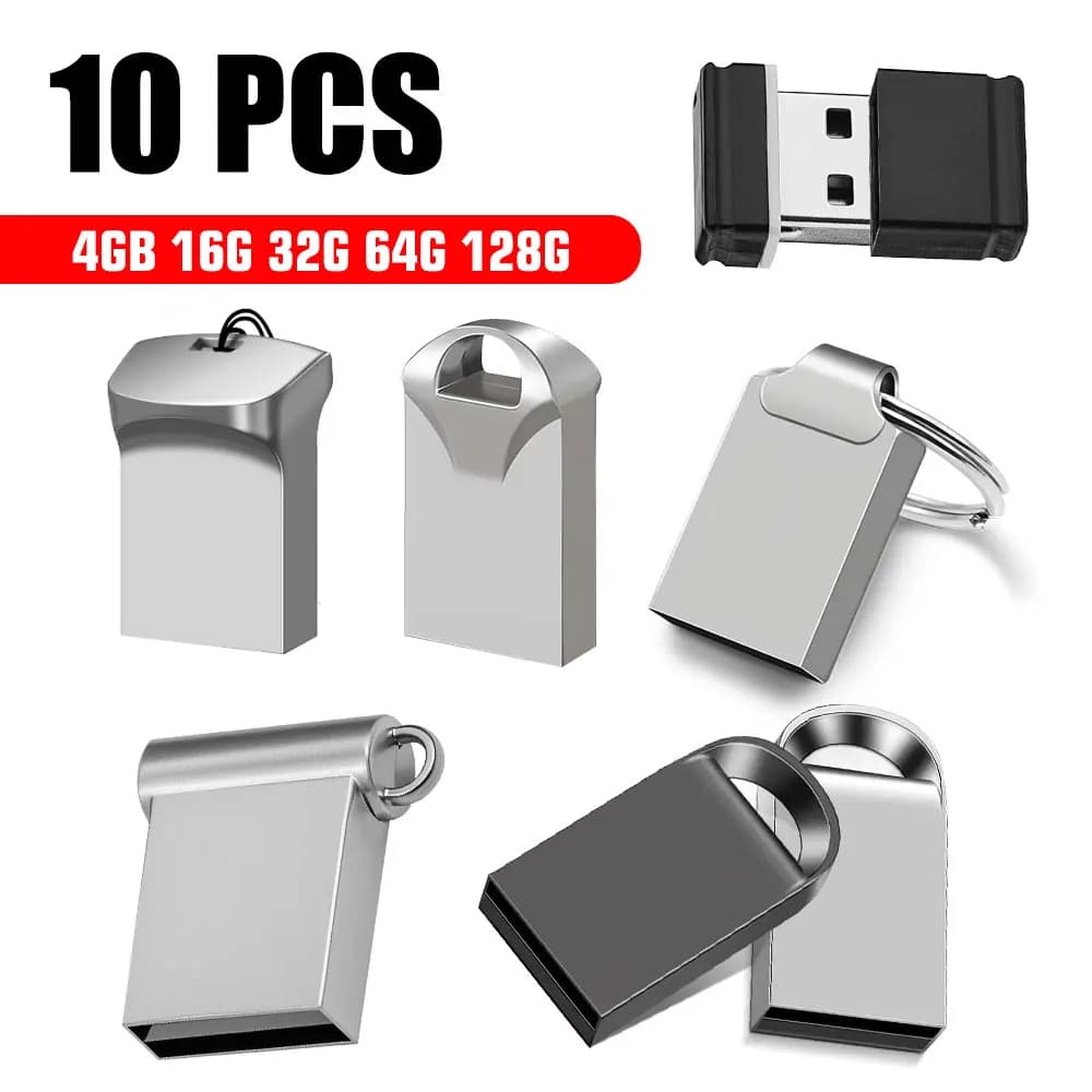 10 pz/lotto logo gratuito usb flash drive2.0 pen drive 1 GB 2 GB 8 GB 16 GB 32 GB 64 GB impermeabile Metallo mini pendrive Memory Stick u disco u