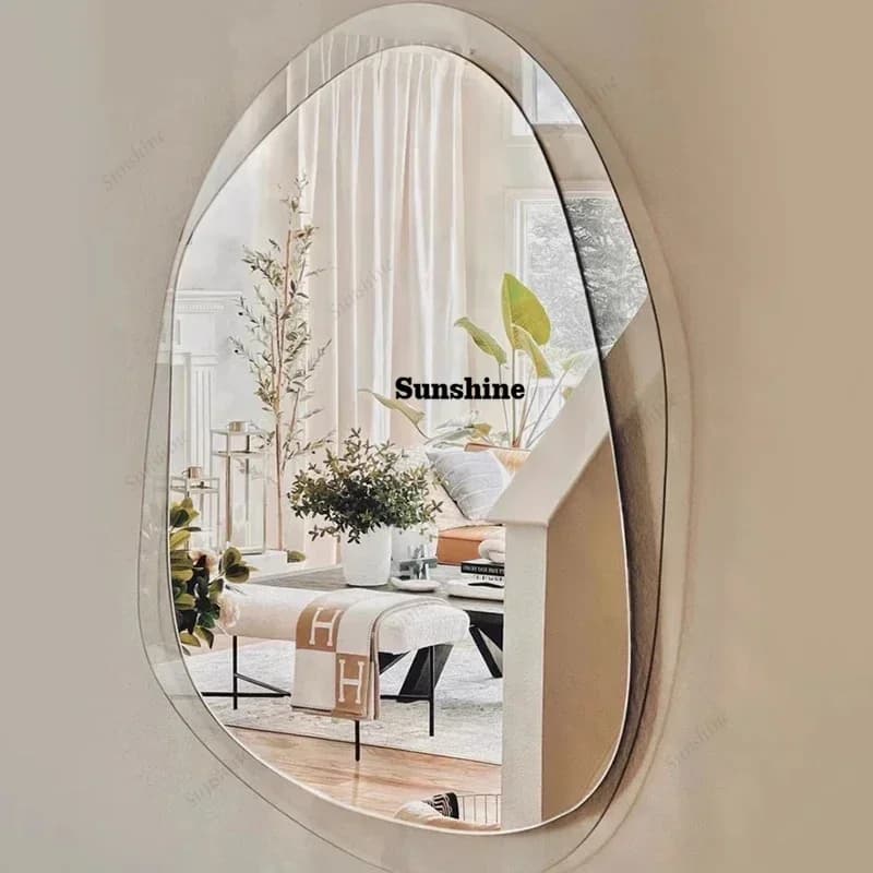 Specchio da Bagno Ondulato per Trucco, Specchio Moderno Infinity per Soggiorno, Specchio Estetico Irregolare, Espelhos Decoracao Quarto