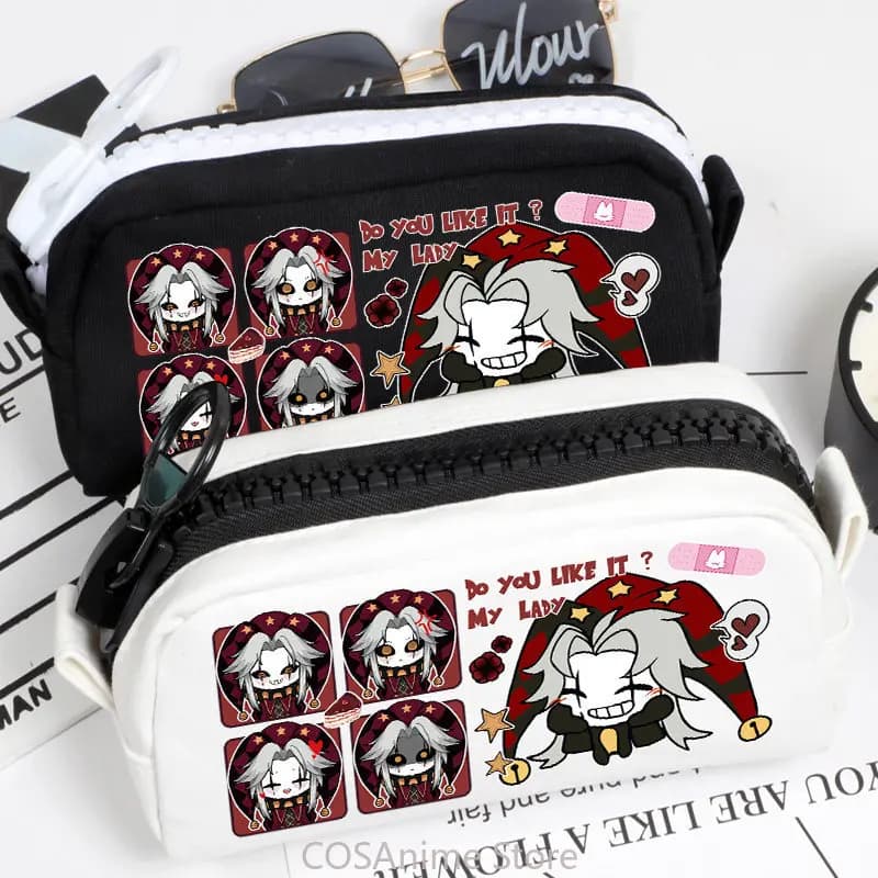 Astuccio in tela a tema anime e giochi, cosplay di Pierrot, stile cartone animato Kawaii, regali di cancelleria per i fan