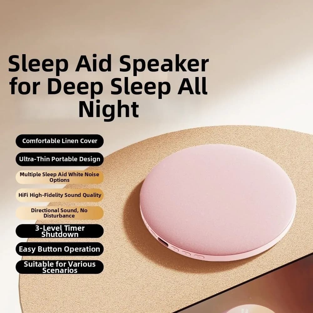 Altoparlante Bluetooth 5.4 da Posizionare Sotto il Cuscino, Ausilio per il Sonno, Suono Stereo HiFi, Altoparlante Wireless per Dormire, Mini con Rumore Bianco Integrato