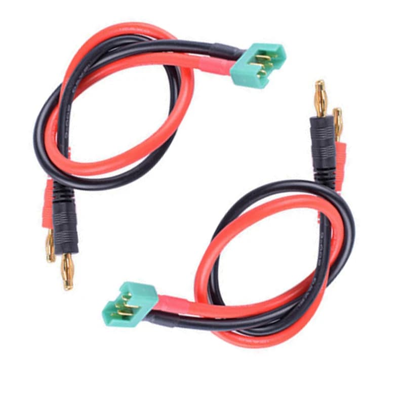 Connettore a spina a Banana da 2 pezzi MPX maschio a 4mm 14awg 30cm cavo di ricarica da 11.8 pollici per motore caricabatteria RC FPV