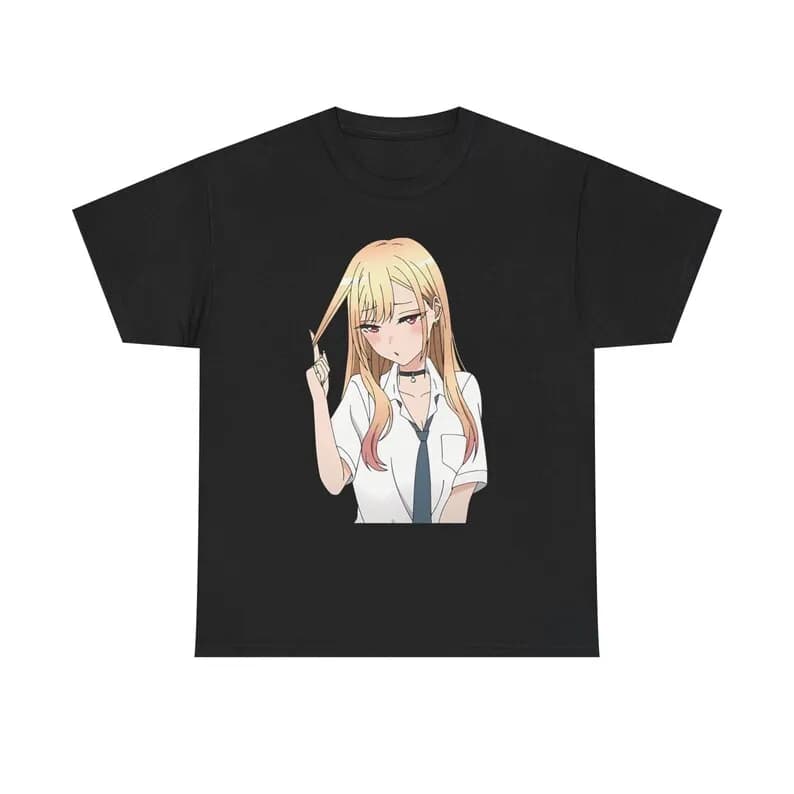My Dress-Up Darling Marin Kitagawa T-shirt unisex con uniforme scolastica, t-shirt unisex in cotone 100% anime, comoda e alla moda, per donne e uomini