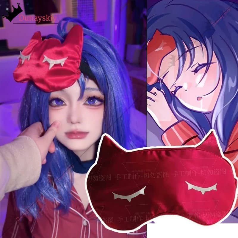 MiSide Crazy Mita Gioco Cosplay Costume Cosplay Maschera per gli occhi rossi Copertura per visiera Maschera per gli occhi di ruolo Donna Primaria Yandere Prop
