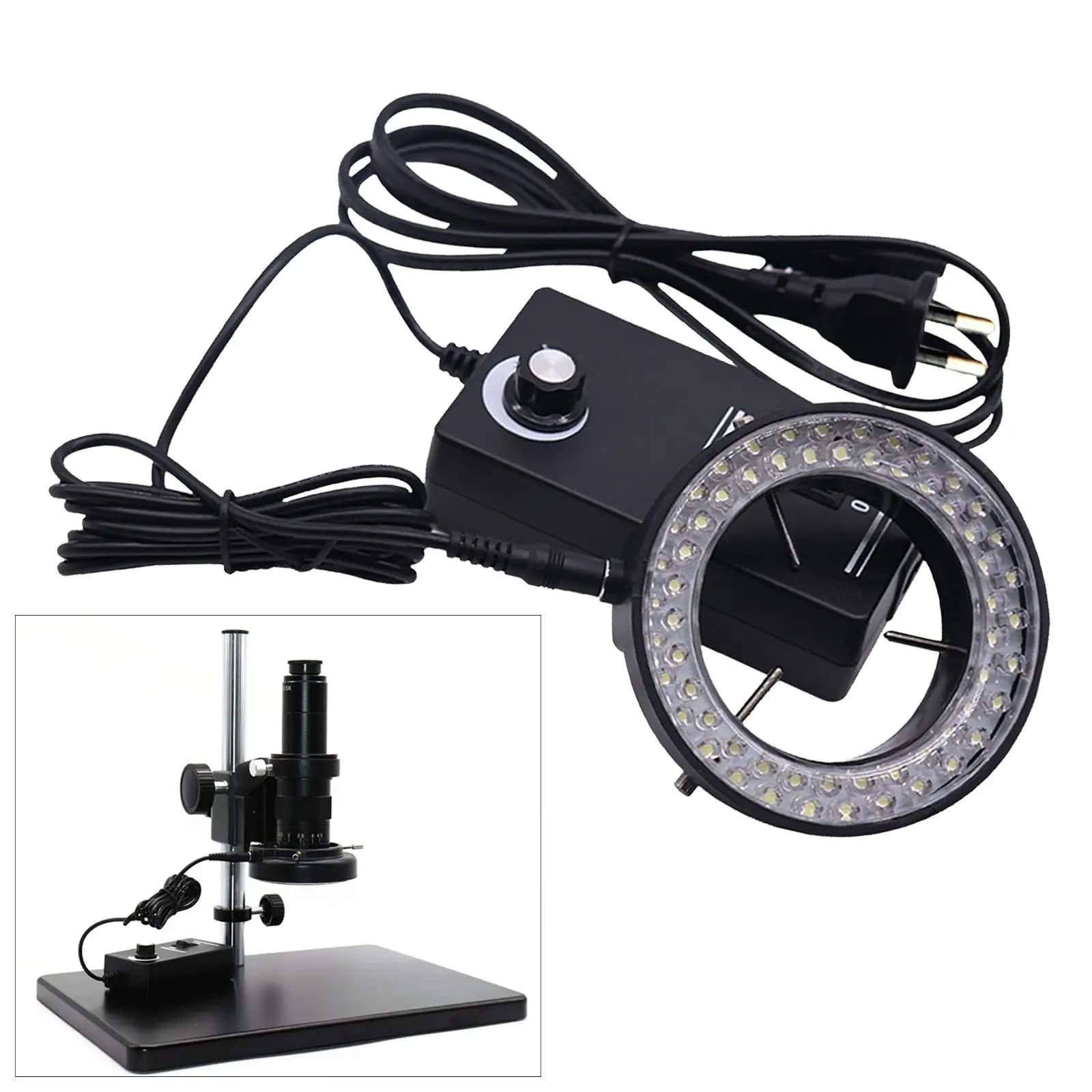 Anello luminoso per microscopio 60 LED Anello luminoso 4,5 W per fotocamera per microscopio stereo