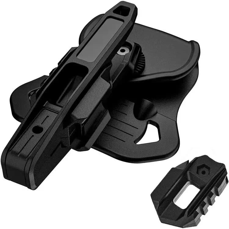 Fondina Tattica Nera con Slitta per Pistola Glock G17 G19 G22 34 SW40/357, Fondina da Cintura per Pistola 9mm, Custodia per Arma da Fuoco, per Uomo, per Attività all'Aperto CS