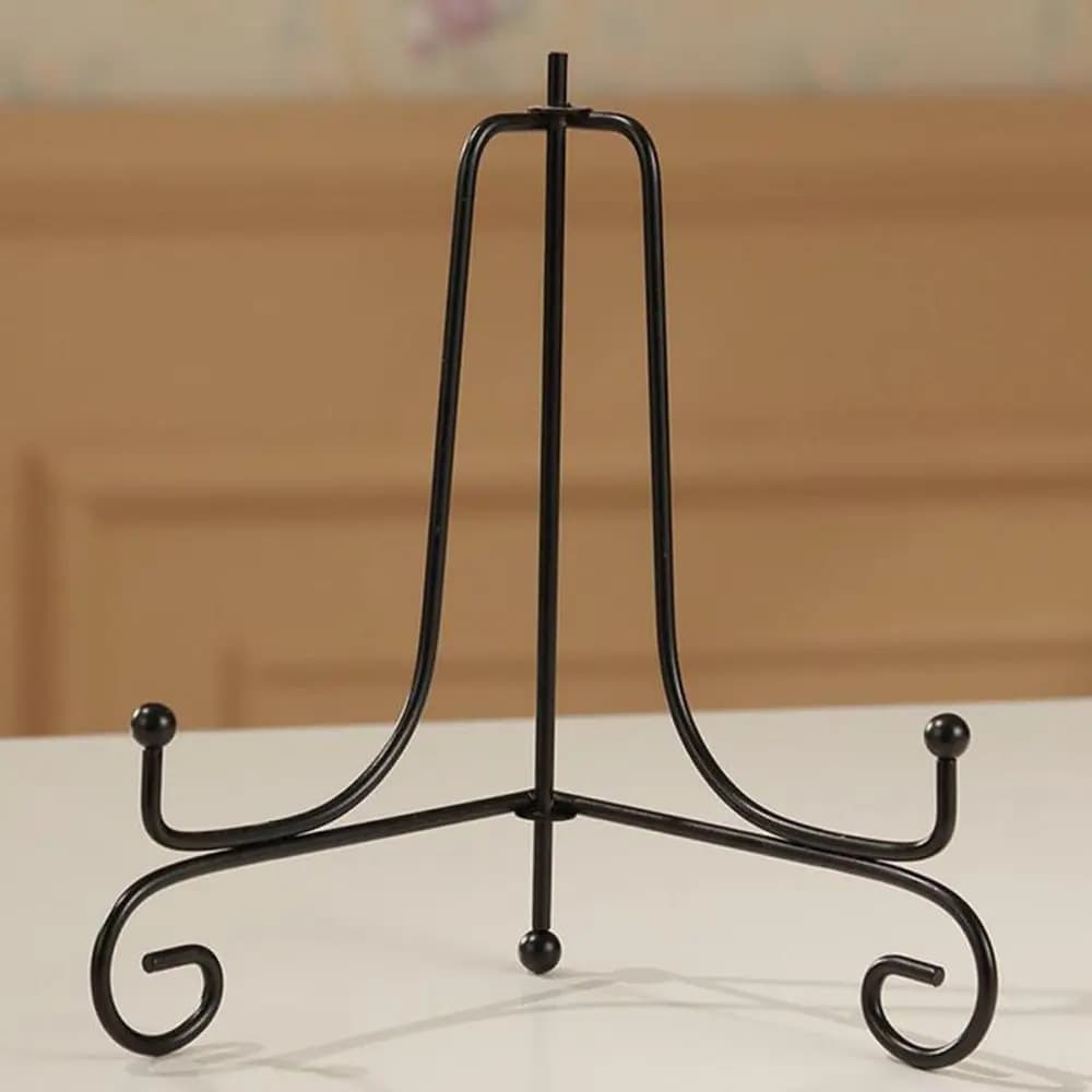 Black Iron Display Stand Art Photo Pedestal Book Holder Retor Plate Rack Easel Bowl Picture Frame Home Decoration