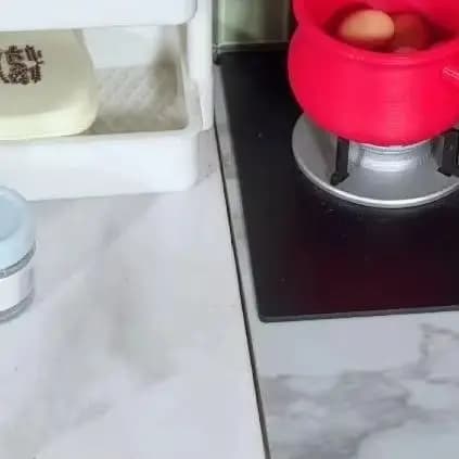Miniature 1:12 for Doll House: Pot with Cover, Kitchen-Fairy Accessories, 1 Piece, Pink Red, Soup Pot, Frying and Milk