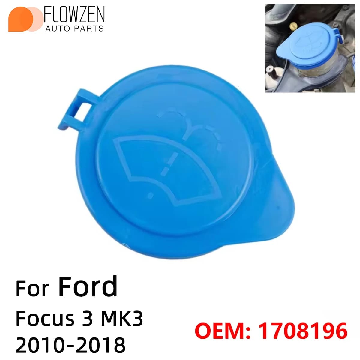Bottiglia spray per serbatoio di pulizia del vetro del parabrezza per Ford Focus 3 MK3 2010-2018 Accessori per tergicristallo per coperchio lavavetri
