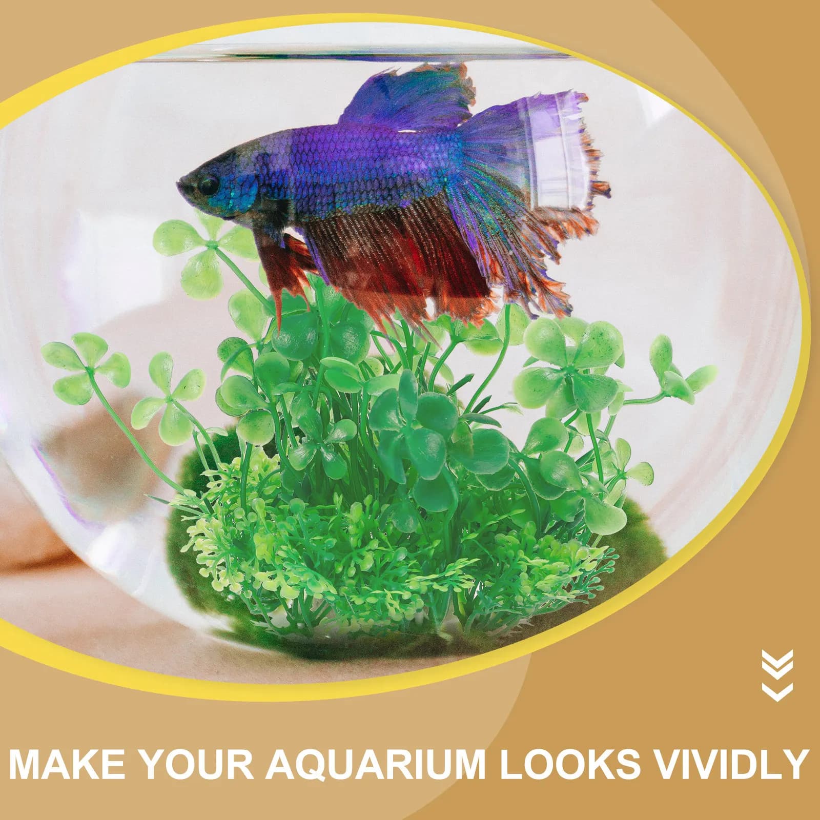 Quadrifoglio Aquarium Decoration, Artificial Aquatic Plants Realistic for Aquarium, Natural Environment and Plastic Vivace
