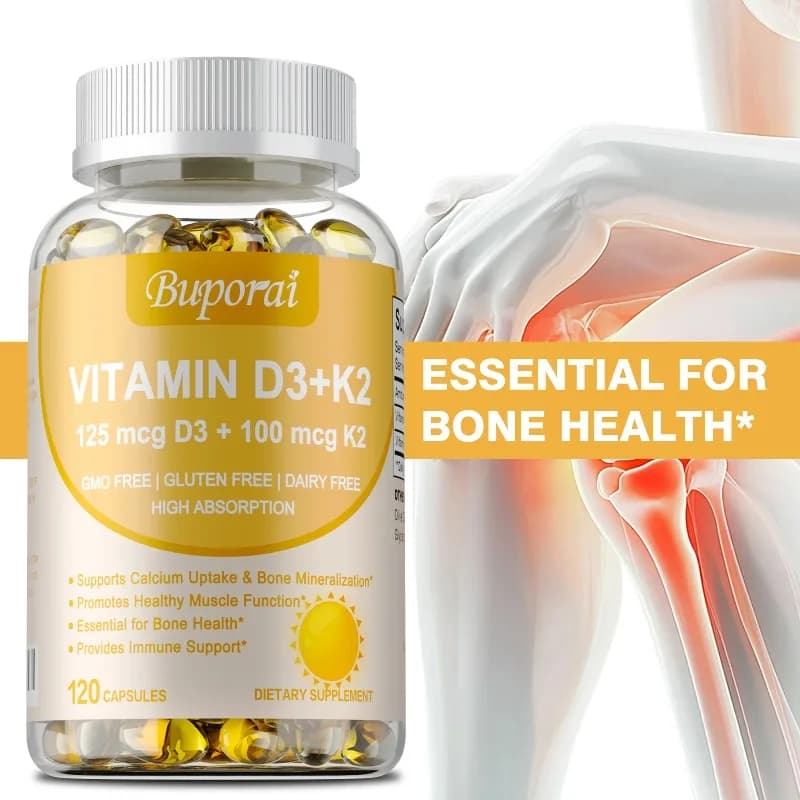 Vitamin D3+K2 supplement - For calcium absorption, maintaining health of teeth, bones, heart and joints, promotes blood circulation