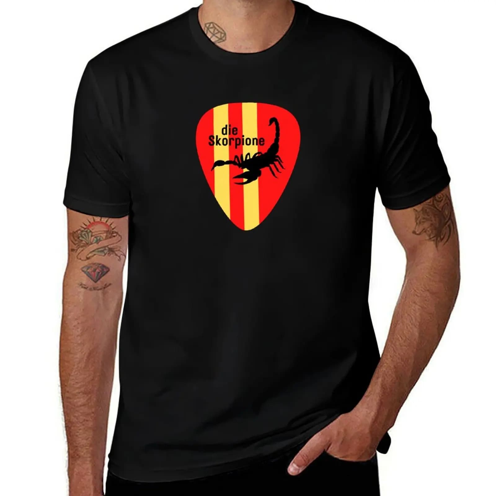 T-shirt Scorpion Guitar Pick, top casual leggero a maniche corte