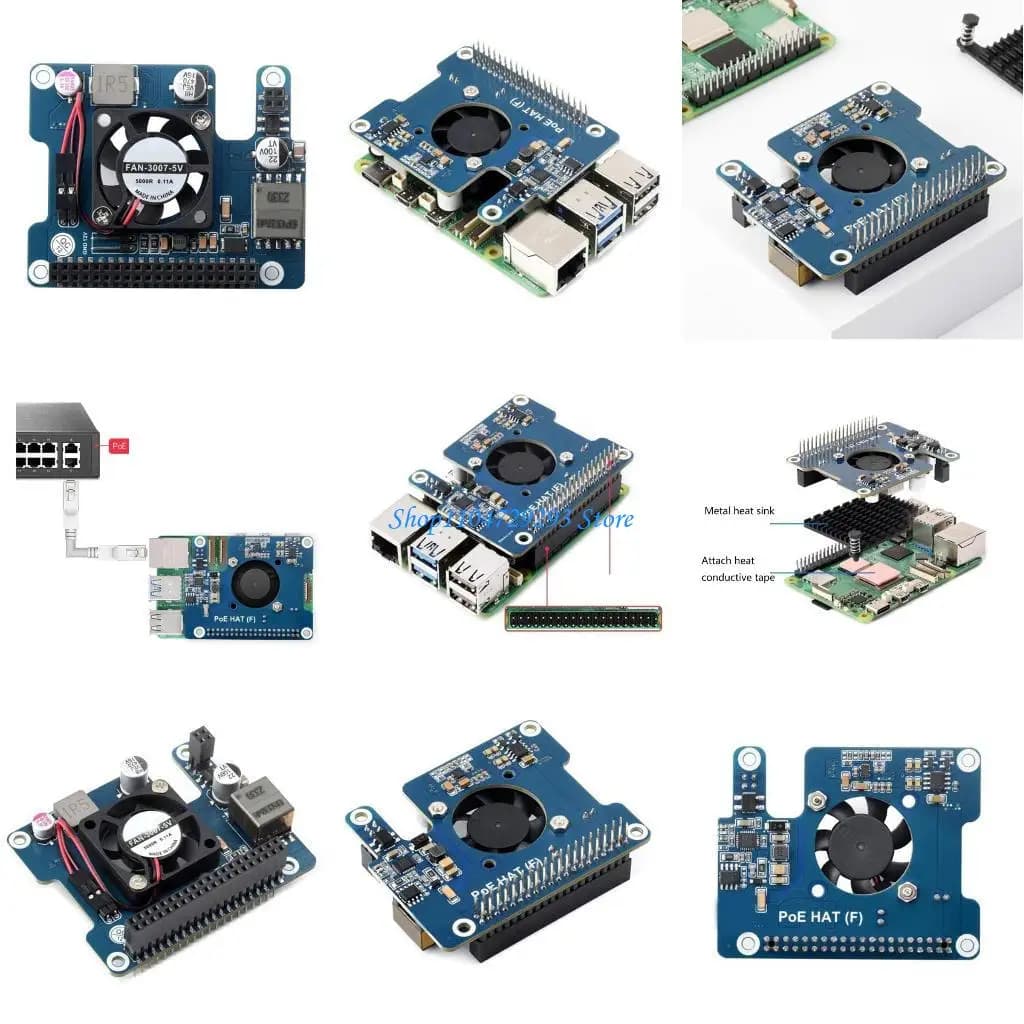 Y2GD 802.3af/at Reti PoE Standard PoE HAT Integrated Cooling Fan for RPI 5