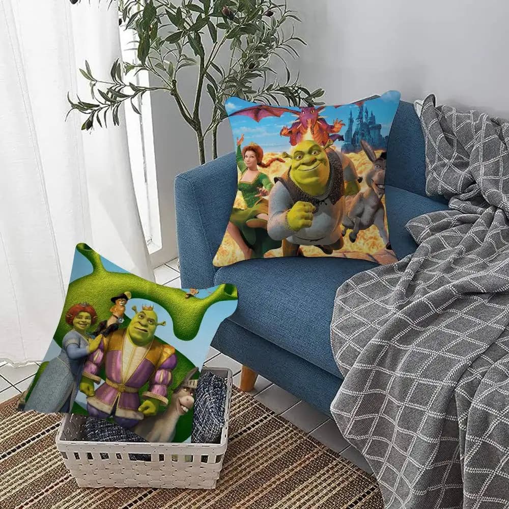 Cuscino Cartoon Shrek, Cuscino Anime, Copricuscino per Divano e Letto, Fodera per Cuscino alla Moda
