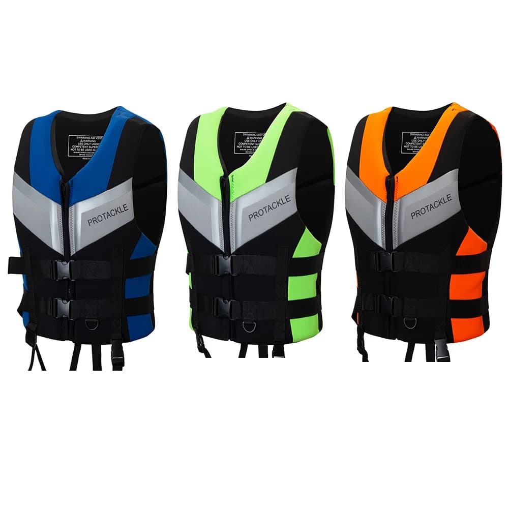 Giubbotto di Salvataggio Galleggiante per Nautica, Sci, Guida, con Fibbia di Sicurezza, Schiuma Galleggiante, Cerniera Regolabile per Surf, Vela, Canottaggio