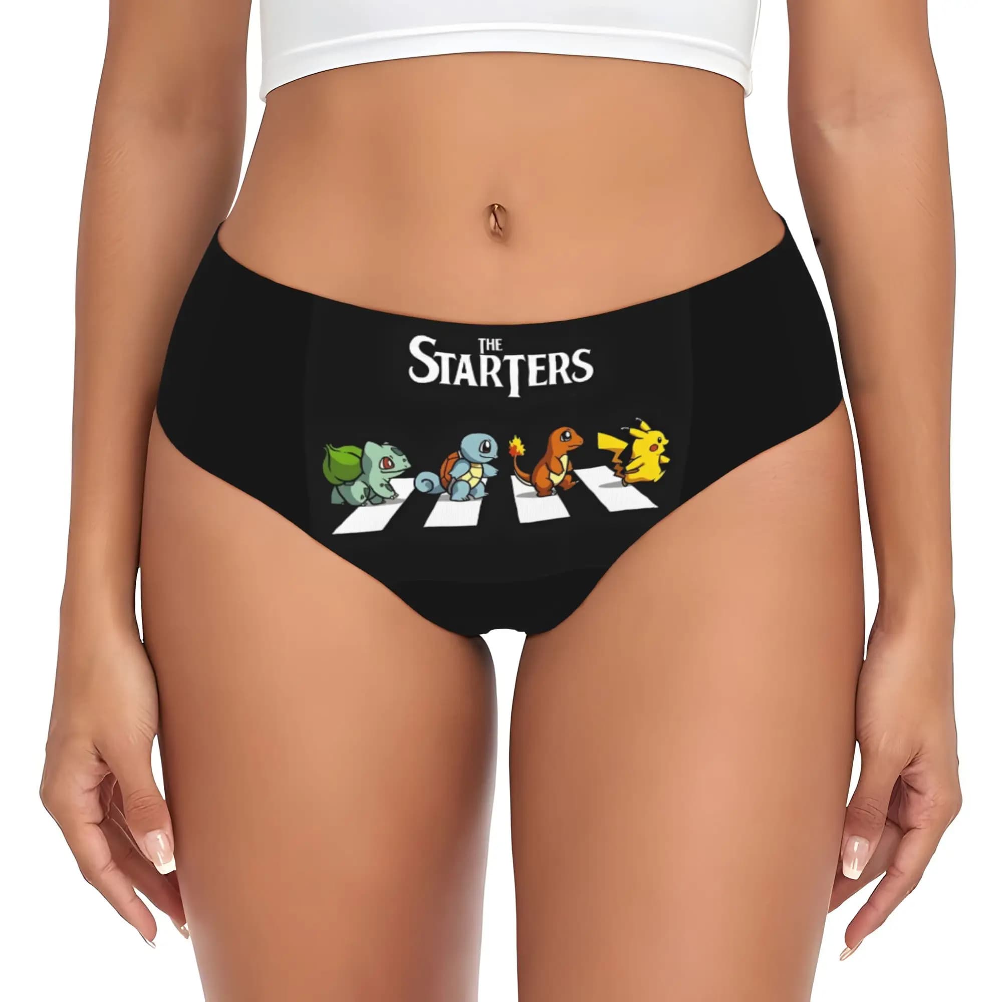 Custom Women's P-Pikachus Classical Anime Brief Panties Female Comfort Classical Anime Underwear Underpants