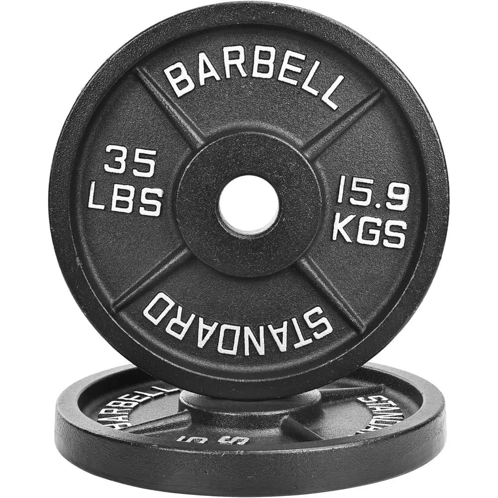 2-Inch Cast Iron Gym Weight Plates for Strength Training and Weightlifting in Various Sizes