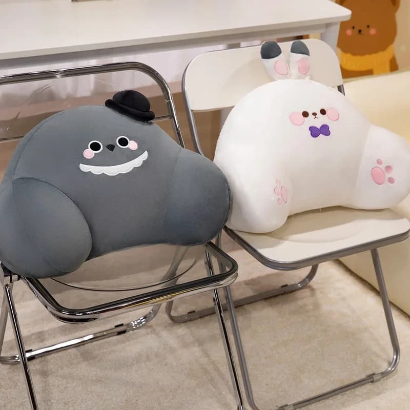 Love and Deepspace Cute Back Support Cushion Soft Plush Lumbar Pillow for Office Chair Kawaii Cartoon Waist Pillow Home Decor
