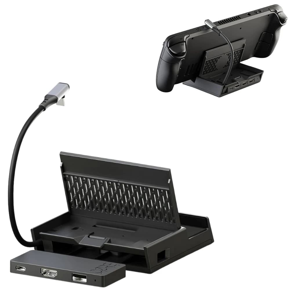 Supporto per docking station portatile con adattatore di espansione hub USB C rimovibile per XBOX X Ally/Skull & Co. Supporto per Steam Deck/ROG