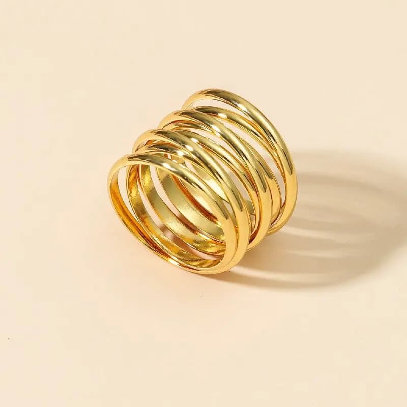 Anello a Molla Multistrato per Donne, Anello a Spirale di Tendenza, Design Unico e Versatile, Gioiello in Stile Europeo