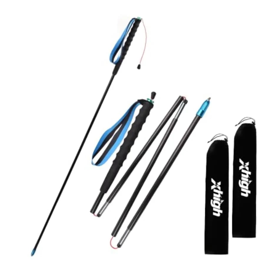Ultralight Carbon Fiber Trekking Poles 2-Pack, Z-Pole Design Trail Running, Foldable Pair Fixed Length, Ultra Lightweight High-