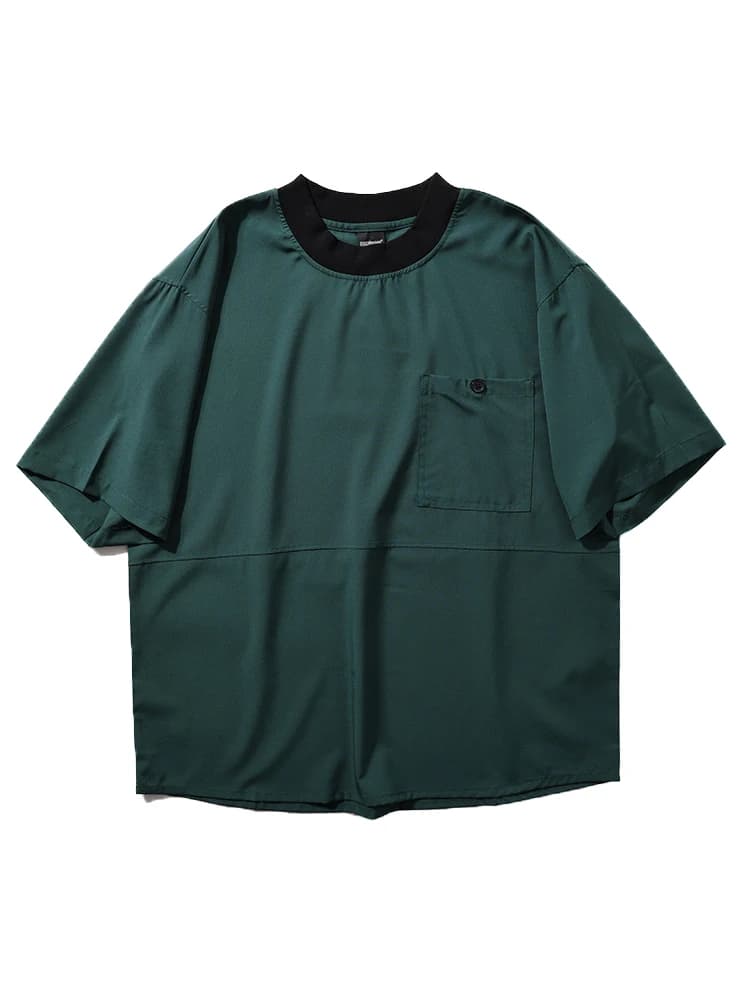 Retro Japanese Style Quick Dry Breathable Lightweight Loose Casual Color T-Shirt round Neck Short Sleeve for Youth