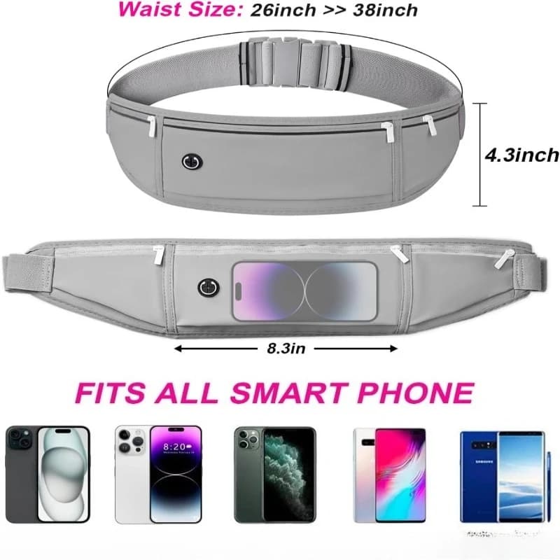 For Men, Women, Lightweight Waterproof Waist Bag, Invisible Belt Pouch for Running Sports