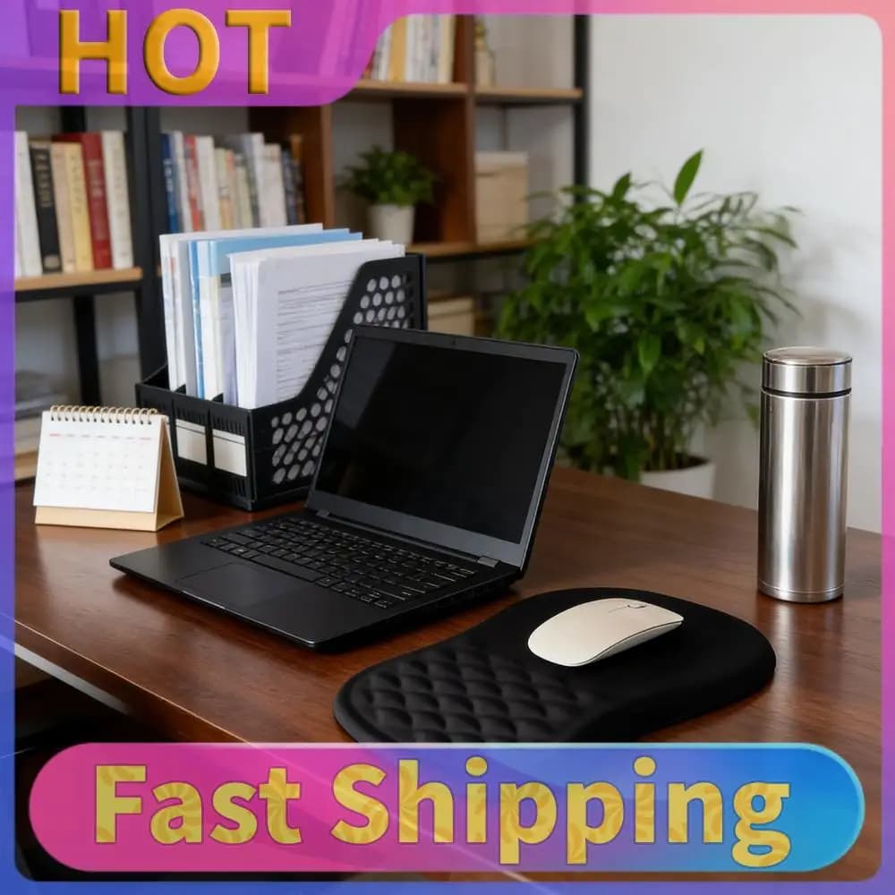 Tappetino per mouse inclinato con poggiapolsi, antiscivolo, con massaggio e supporto ergonomico per PC, laptop e gaming