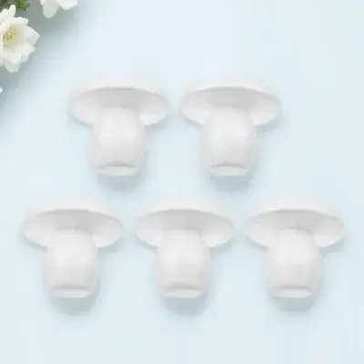 5Pcs White Foam Mushroom DIY Painting Ornaments Stress Relief Crafts Making Party Decoration Handmade Desktop Plant Pot Decor