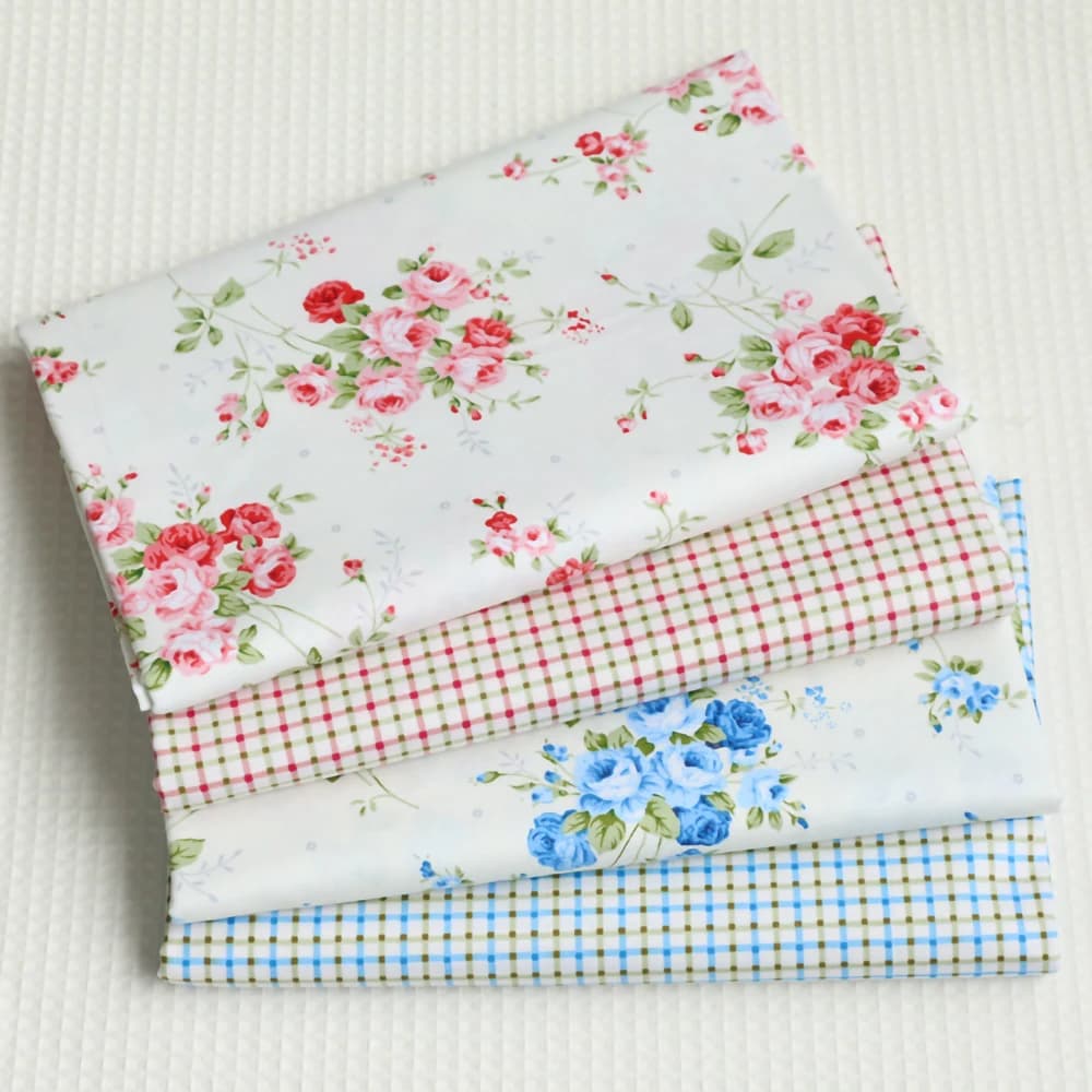 Printed twill fabrics series flowers for sewing DIY, quilted sheet for babies and children, skirt, textile material