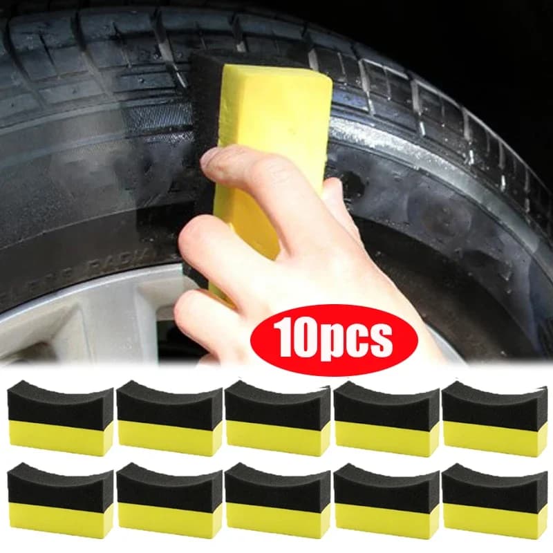 10Pcs spugna per la pulizia delle ruote dell'auto spazzola per il lavaggio dei pneumatici tergicristallo ceretta lucidatura spugna Pad strumenti per il lavaggio dei pneumatici accessori per la cura dei Beaty dell'auto