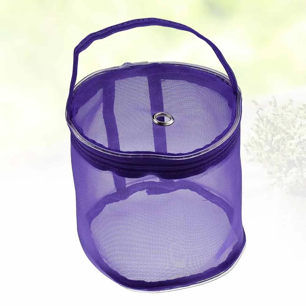 Borsa porta filati per maglieria, organizer per uncinetto Rosy, borsa tote con manico in rete, portaoggetti in nylon per uncinetti e gomitoli di lana