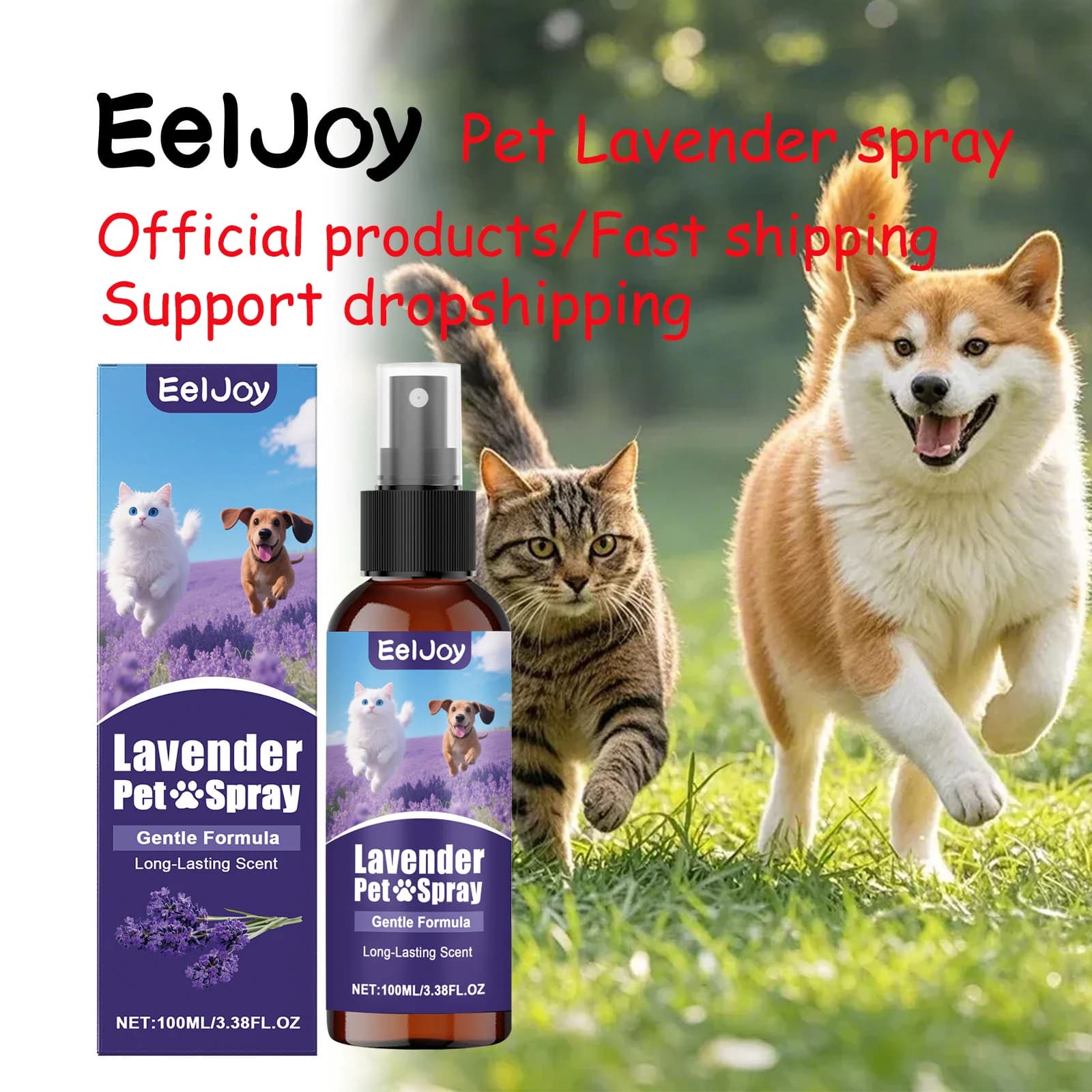 EelJoy Pet Lavanda spray Manutenzione quotidiana Nido per gatti Cuscino per cani Pulizia del divano Lingxiang Forniture per cani e gatti