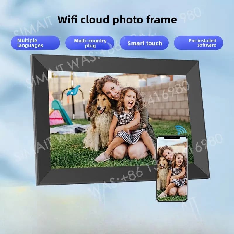 Cornice per foto digitale Smart HD Cloud Touch screen da 10 pollici per la casa WIFI Carica remota Lettore di album fotografici elettronico