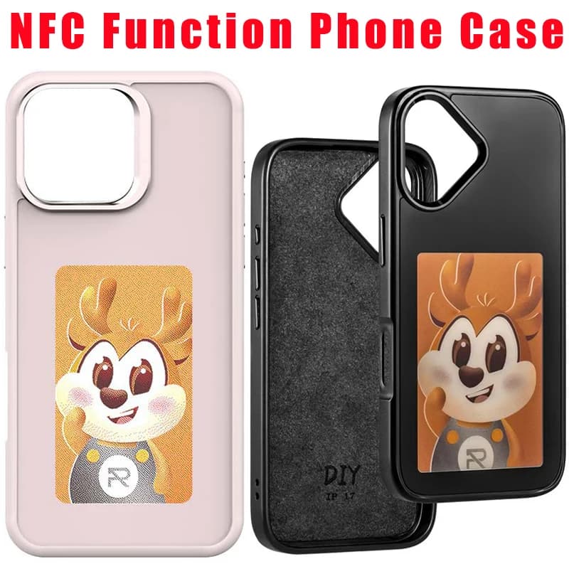 IPhone Case 13/14/15/16 Pro Max with NFC Smart E-Ink Function and Wireless Screen Mirroring