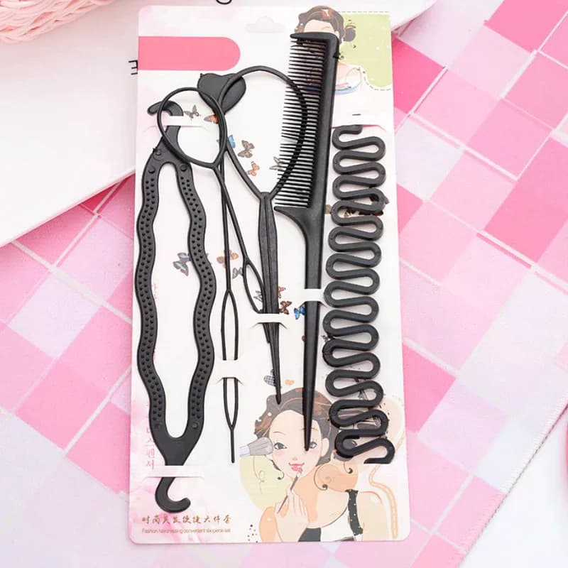 Set di 6 Pezzi per Bambini: Strumenti per Acconciature a Spirale, Attrezzi per Mantenere e Modellare i Capelli