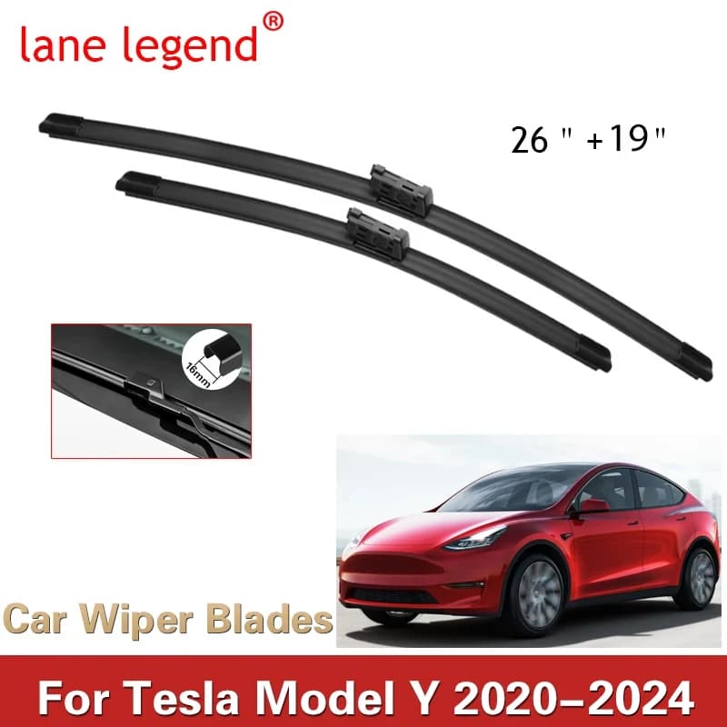 2x Per Tesla Modello Y 2020 2021 2024 Spazzole Tergicristallo Spazzole Accessori Auto Parabrezza Pulizia Universale Disossato In Gomma Senza Telaio