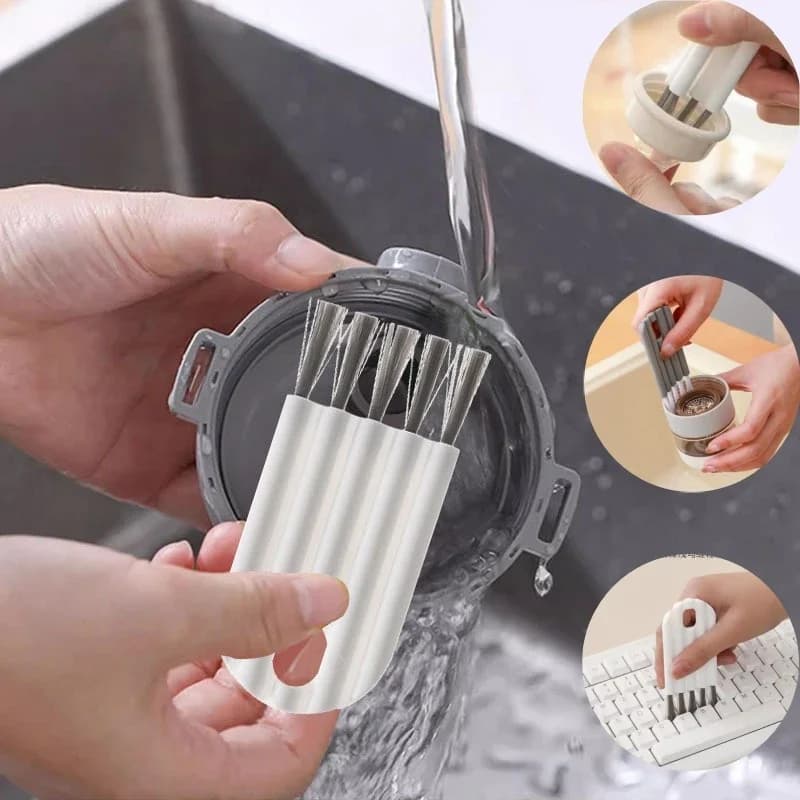 Spazzola per spazio flessibile multifunzionale, coperchio per tazza, scanalatura, capezzolo, bottiglia, spazzola per spazio, setole morbide per uso domestico, spazzola per pulizia, utensile da cucina