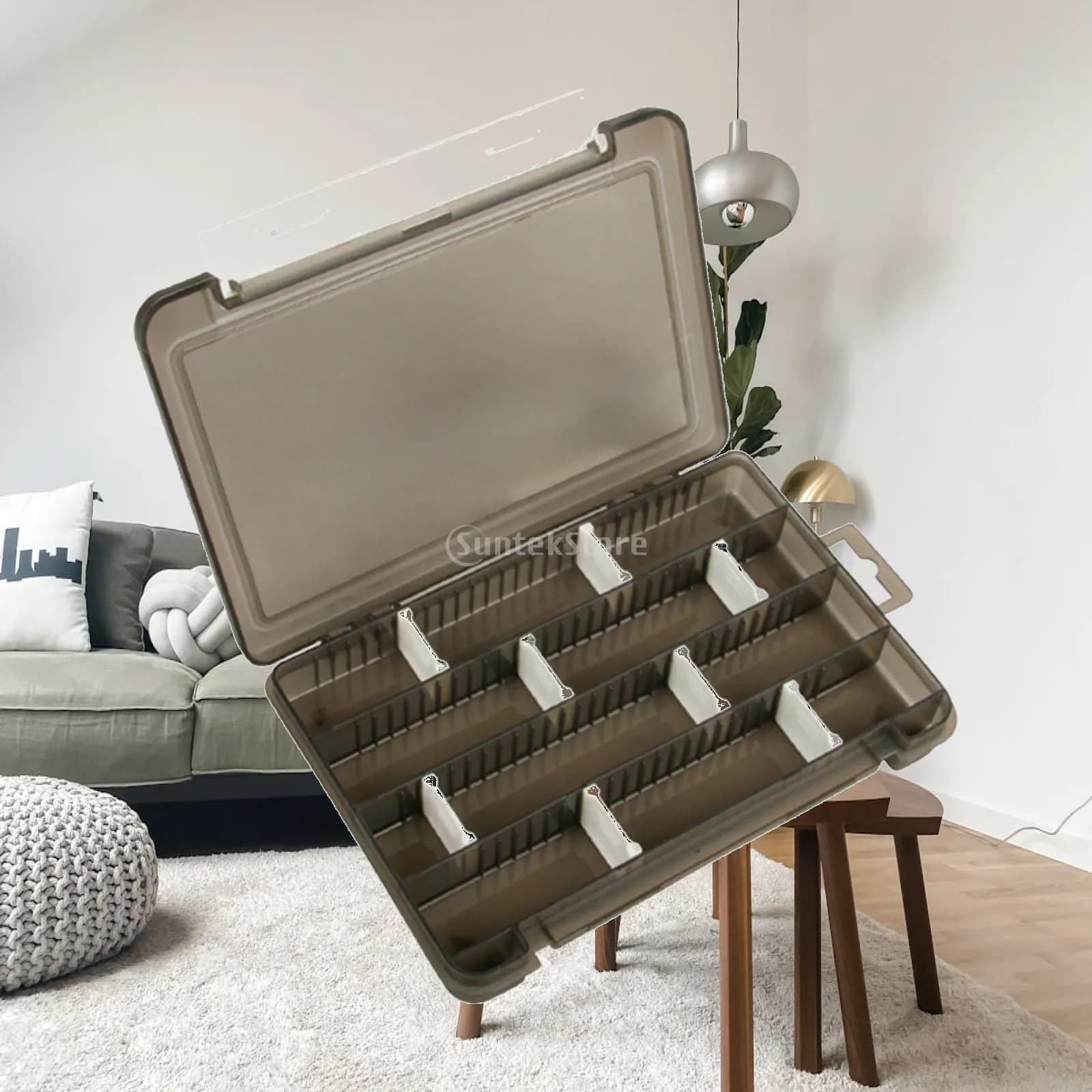 Fishing Utility Dividers Visible Accessory Container for Bass